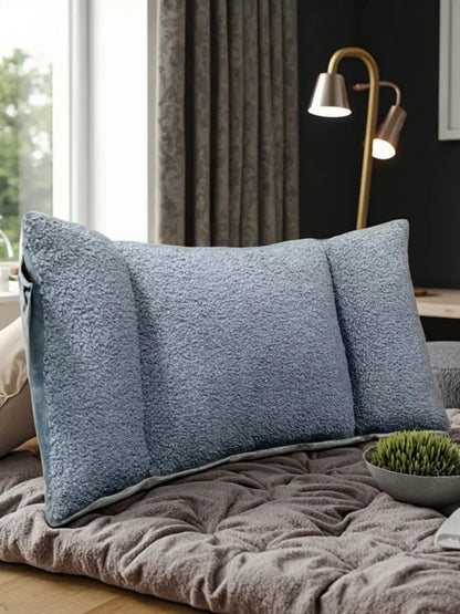 3-Segment Fleece Lumbar Support Pillow – Ergonomic Waist Cushion for Home, Office & Car Comfort Back Support Pillow