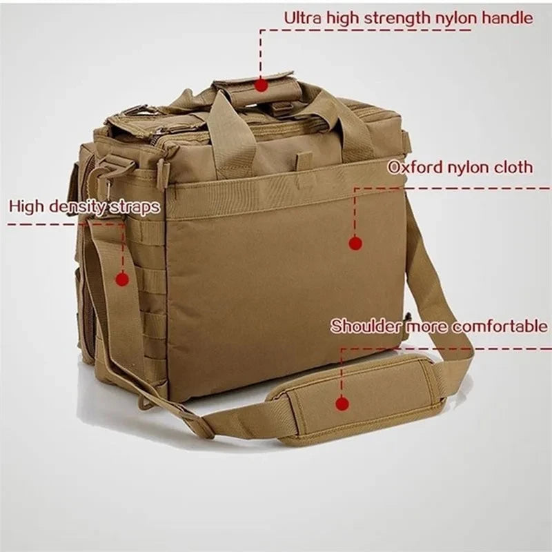 Tactical Molle Backpack – Multifunction Nylon Messenger Bag, Laptop Briefcase & Outdoor Climbing Shoulder Bag