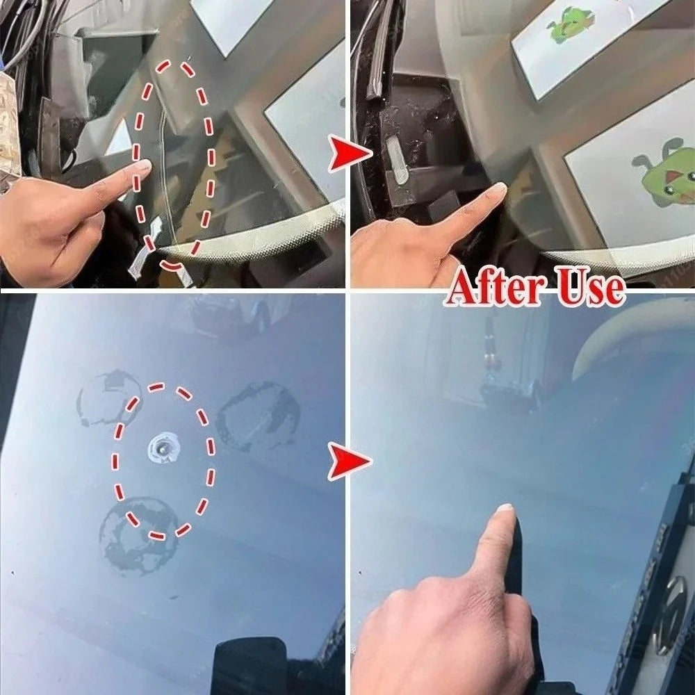Magic Windscreen Crack Repair Kit – Auto Glass Scratch Eraser for Cars, Trucks & Motorcycles Windshield Restoration Tool Set