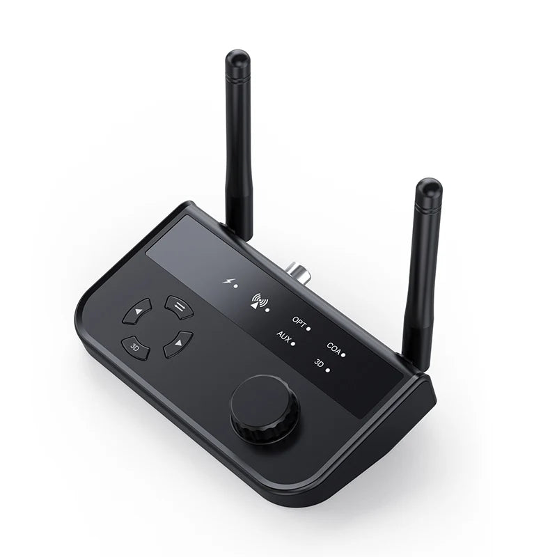 Bluetooth 5.3 3D Stereo Audio Receiver | Optical, Coaxial, 3.5mm AUX Output Wireless Adapter for Car Speakers