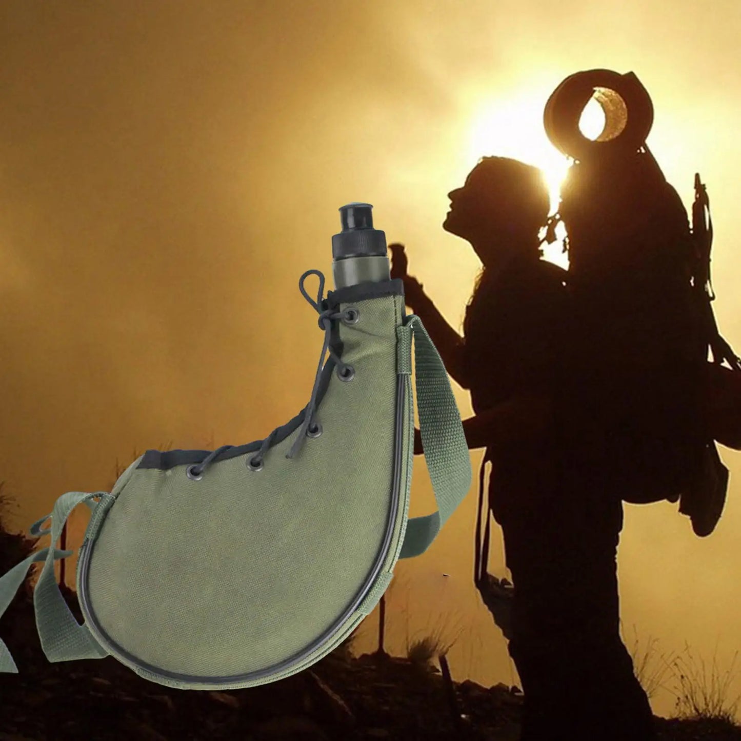 Outdoor Canteen Water Bottle Bag: 750ml Kettle for Travel & Backpacking - Drinkware for Dining & Hunting - Ideal for Adults