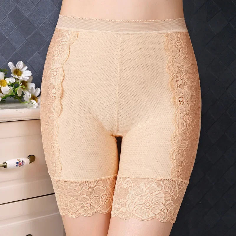 Plus Size Women’s Safety Shorts - Seamless Lace Anti-Chafing Boyshort Underwear for Under Skirts & Dresses