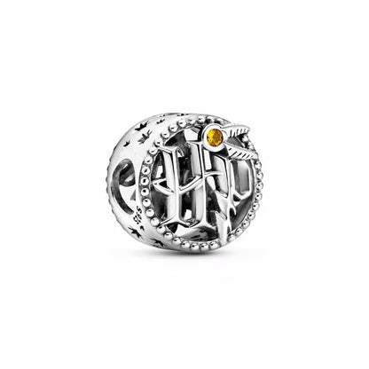 925 Sterling Silver Magic Fan Charm Beads - European Bracelet Charms with Wizard, Train, and Pigeon Designs for Collectors and Gifts