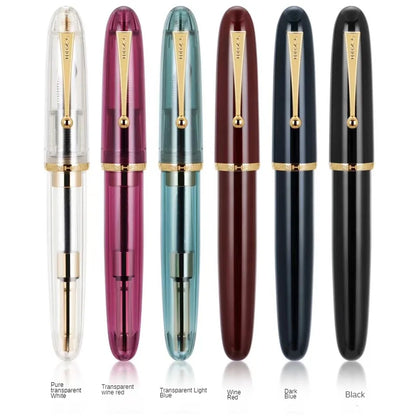Luxury JinHao 9019 Dadao Fountain Pen – Transparent Acrylic Spin Design, 40mm Nib for Office & School Writing Supplies