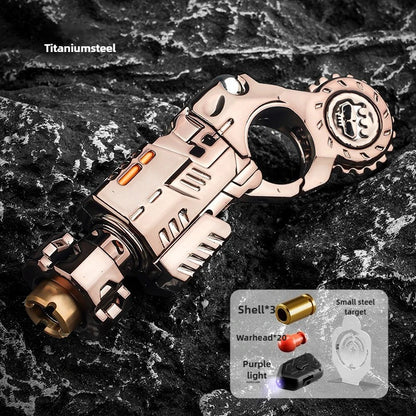 Shell-Ejecting Alloy Toy Pistol Set – Mini Finger Spinning Top Fidget & Sensory Desk Gadget for Teens