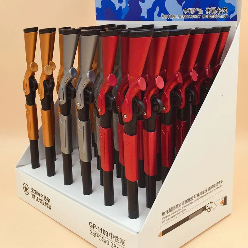 Creative Gun Shape Gel Pen - 0.38mm Black Ink Writing Pen For Office Students And Gift Use