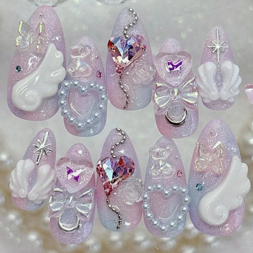 3D Angel Wings Nail Art Silicone Mold - Reusable Clear DIY Manicure Template for Gel Nail Charms