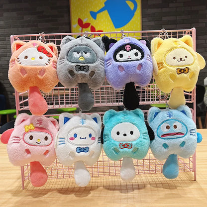 Sanrio Plush Doll Keychain Set – Melody, Cinnamoroll & Pochacco Cute Bag Pendant Gifts for Kids