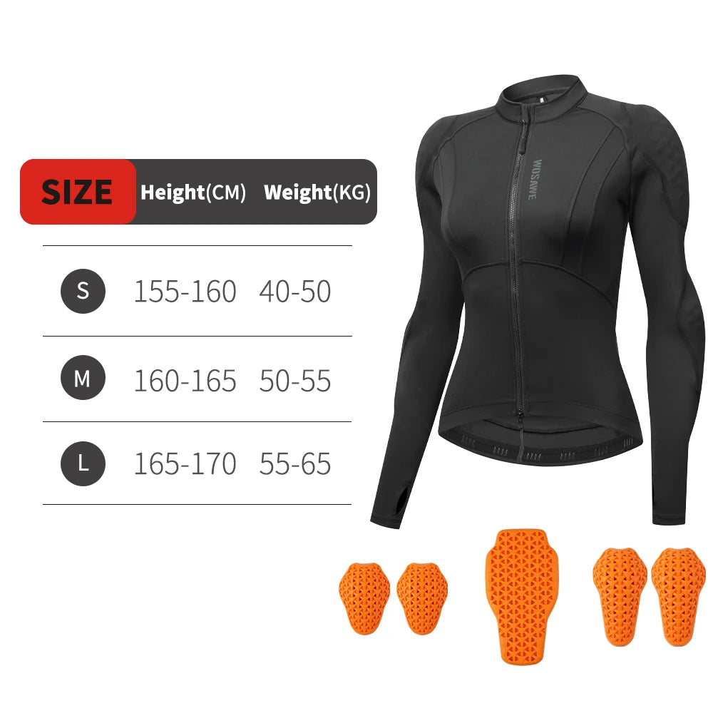 WOSAWE Women’s Motorcycle Jacket — CE Certified Body Armor, Summer Motocross & Downhill Riding Gear with Reflective Protection