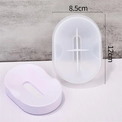 DIY Silicone Soap Dish Mold – Epoxy Resin Soap Holder with Drain, Practical Storage Box for Home Decoration