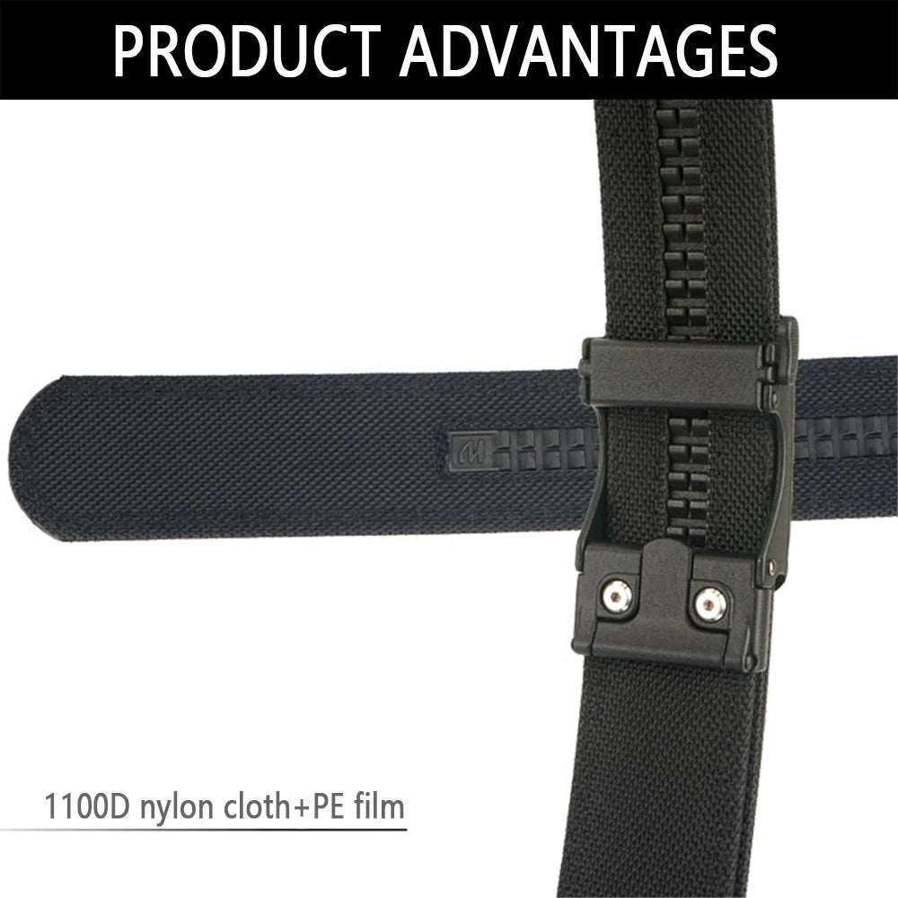 TUSHI Men's Military Tactical Belt – Heavy-Duty Sturdy Nylon with Automatic Buckle for Outdoor & Casual Wear