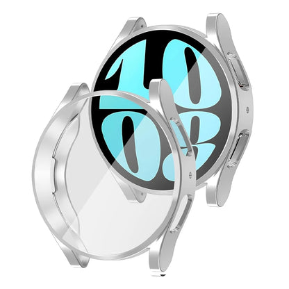 Samsung Galaxy Watch 6 Protective Case - Soft TPU Full-Cover Bumper with Screen Protector for 40mm and 44mm Models