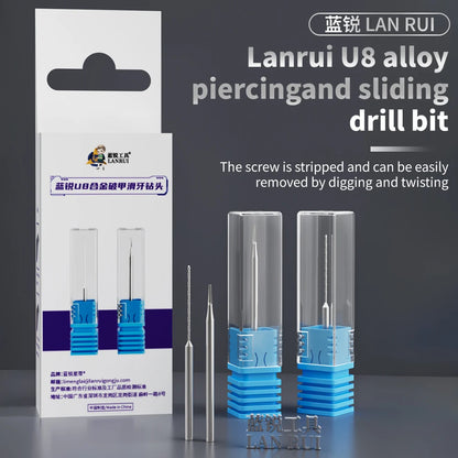 Lanrui U8 2.35mm Alloy Screw Extractor Drill Bit – Stripped Phone PCB Motherboard Screw Removal Repair Tool Kit