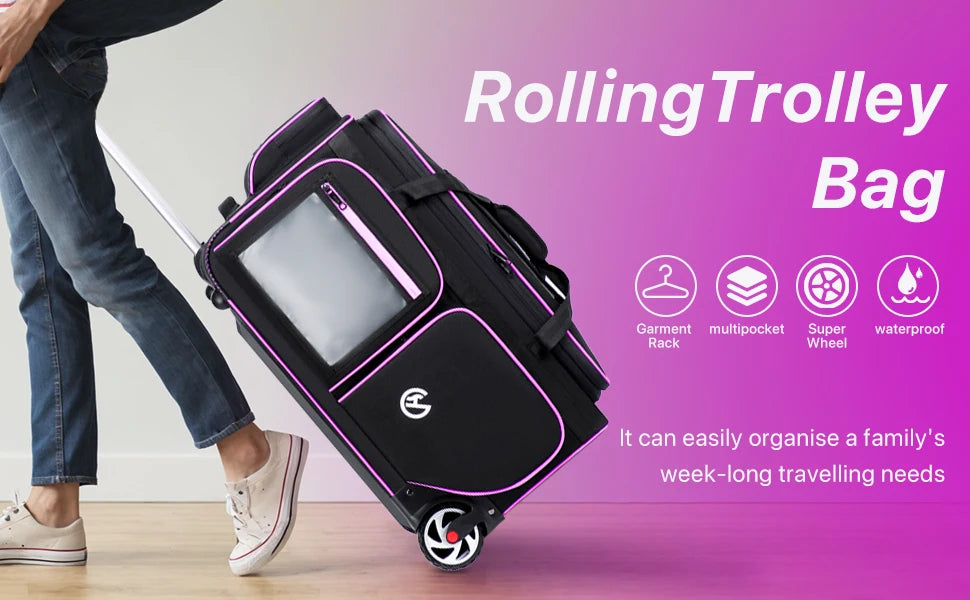 Large-Capacity Business Trolley Travel Bag — Carry-On Luggage with Laptop Compartment, Clothes Drying Rack & Multi-Functional Travel Case