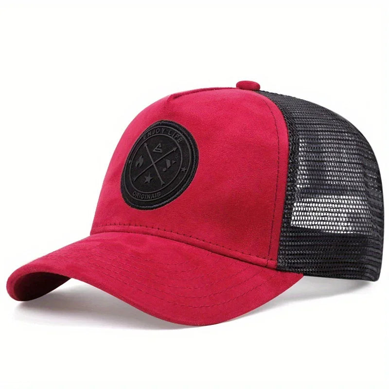 Summer Mesh Baseball Cap – ENJOY LIFE Letter Patch Snapback Hat for Men & Women, Breathable Unisex Hip Hop Trucker Cap