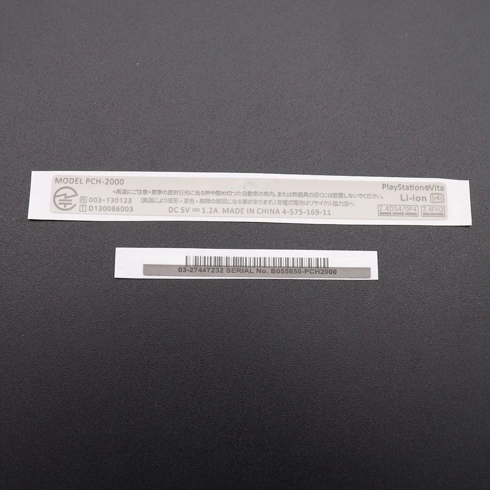 Replacement Back Shell Stickers – Labels for PS Vita 1000, PSV 2000, and PCH-1000 Console