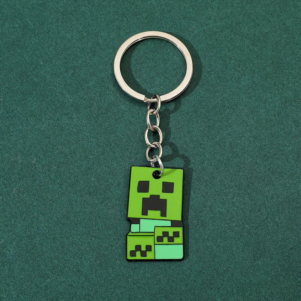 Cute Pixel World Keychain - Enamel Pendant Charm, Gaming-Inspired Jewelry Gift for Fans and Friends