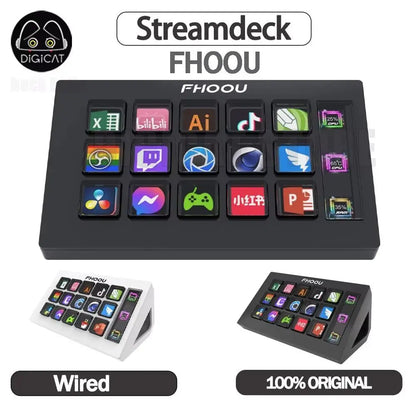 StreamDeck Mini 15-Key LCD Visual Keyboard – Customizable Live Content Controller for Windows & MacOS