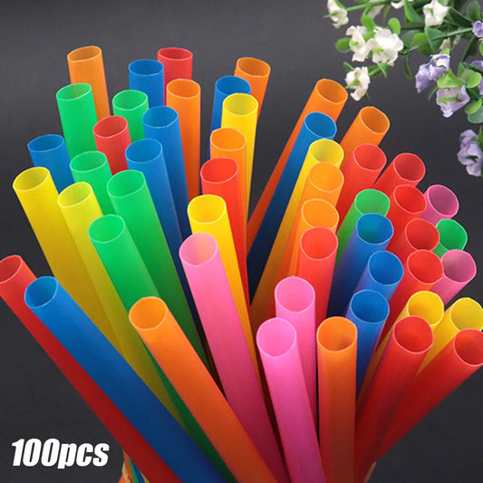 100pcs Thick Milkshake Straws - 210x11mm Boba Tea Smoothie Straws for Drinks, Cafes & Bar Beverage Accessories