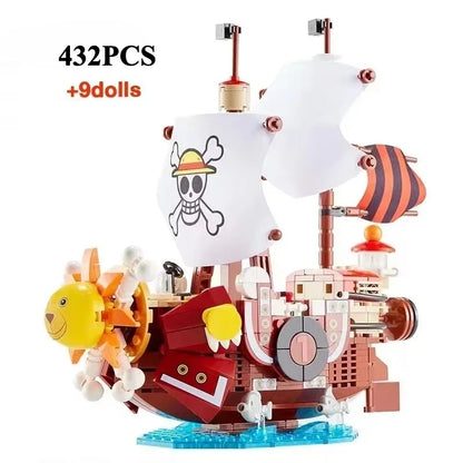 One Piece Thousand Sunny Boat Building Blocks – 1484/432pcs Cartoon Pirate Ship Toy Set for Kids Christmas Gifts