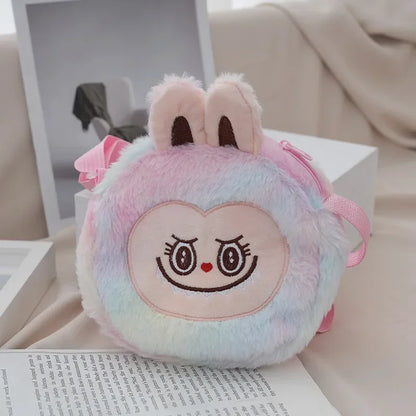 2024 Women’s Cartoon Animal Furry Shoulder Bag — Cute Single-Shoulder Winter Handbag for Kids & Ladies
