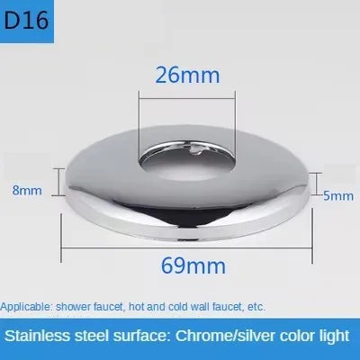 2Pcs Stainless Steel Faucet Decorative Cover – 1/2" & 3/4" Water Pipe Connector Heightening Valve Panel for Kitchen & Shower Faucet Accessories