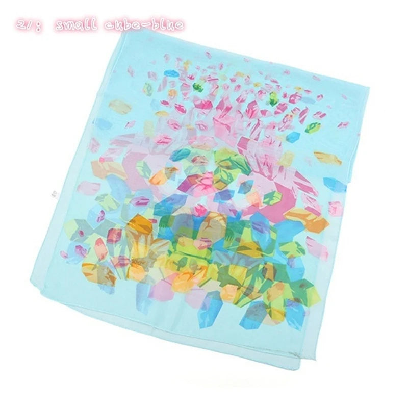 Women’s Chiffon Scarf – Long Butterflies & Branch Pattern Shawl, Elegant Versatile Retro Fashion Accessory