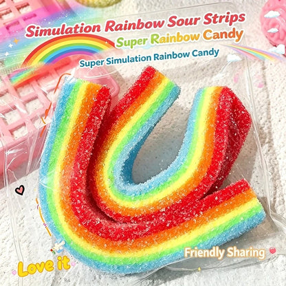 Squishy Rainbow Strip Stress Ball - Soft Stretchable Rainbow Fidget Toy for Stress Relief