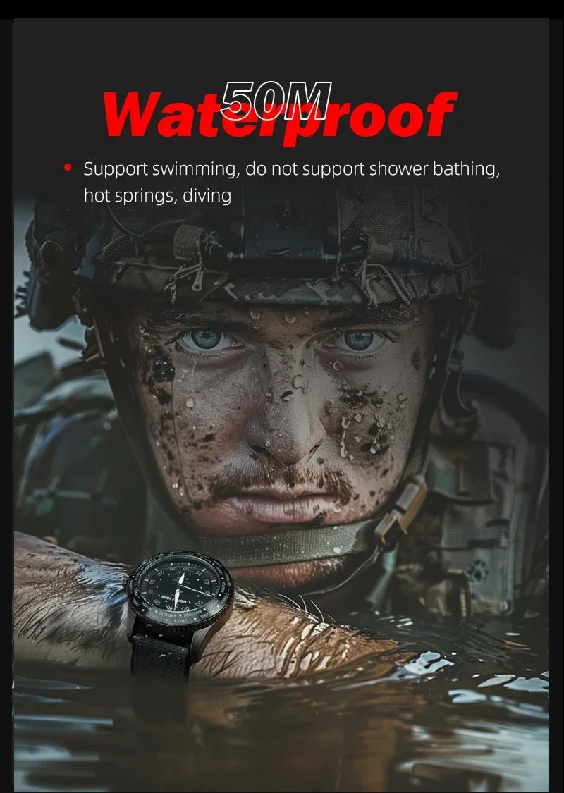 NORTH EDGE MACH 2024 Solar Powered Men's Watch – Dual Time Zone Waterproof Pilot Watch with TPR Nylon Strap