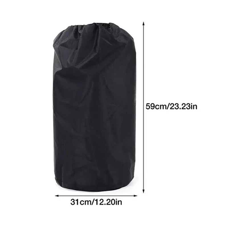Outdoor 210D Black Oxford Propane Tank Cover – Waterproof, Dustproof Gas Bottle & Stove Protector for Camping