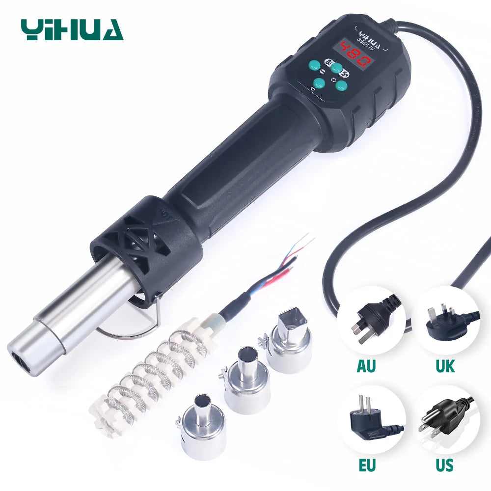 YIHUA Micro Hot Air Gun 8858IV – 700W Adjustable Temp LCD Digital Heat Gun for Soldering, BGA & IC Rework