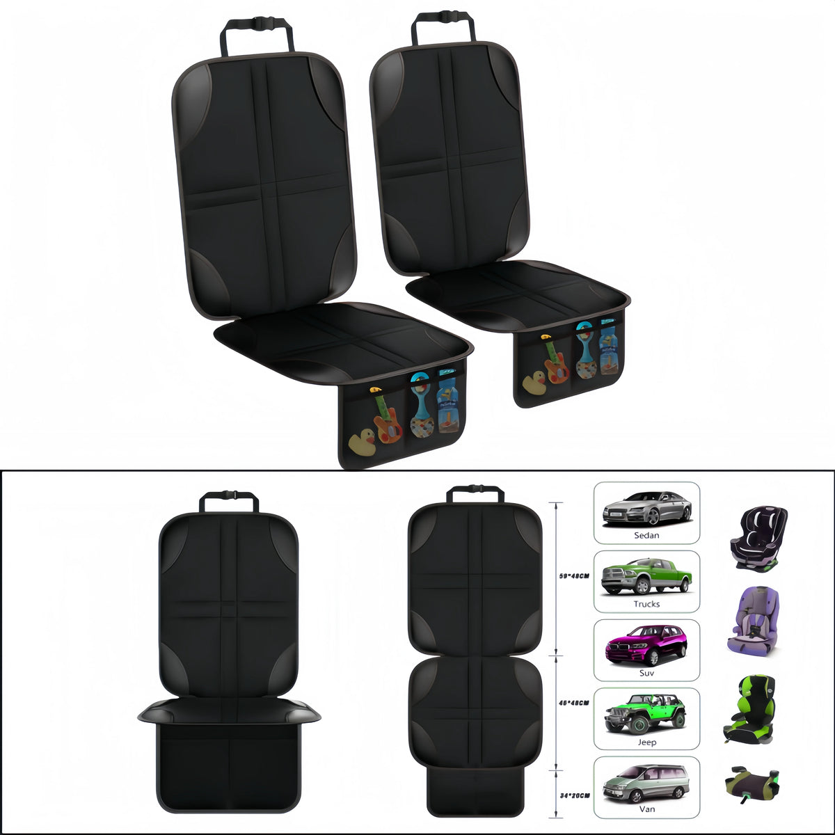 Universal Car Seat Protector Cover - Waterproof Non-Slip Child, Baby & Pet Seat Mat
