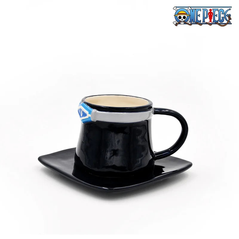 Anime Cosplay Ceramic Mug – Luffy, Ace & Sabo Three Brothers Hat-Shaped Coffee Cup for Parties