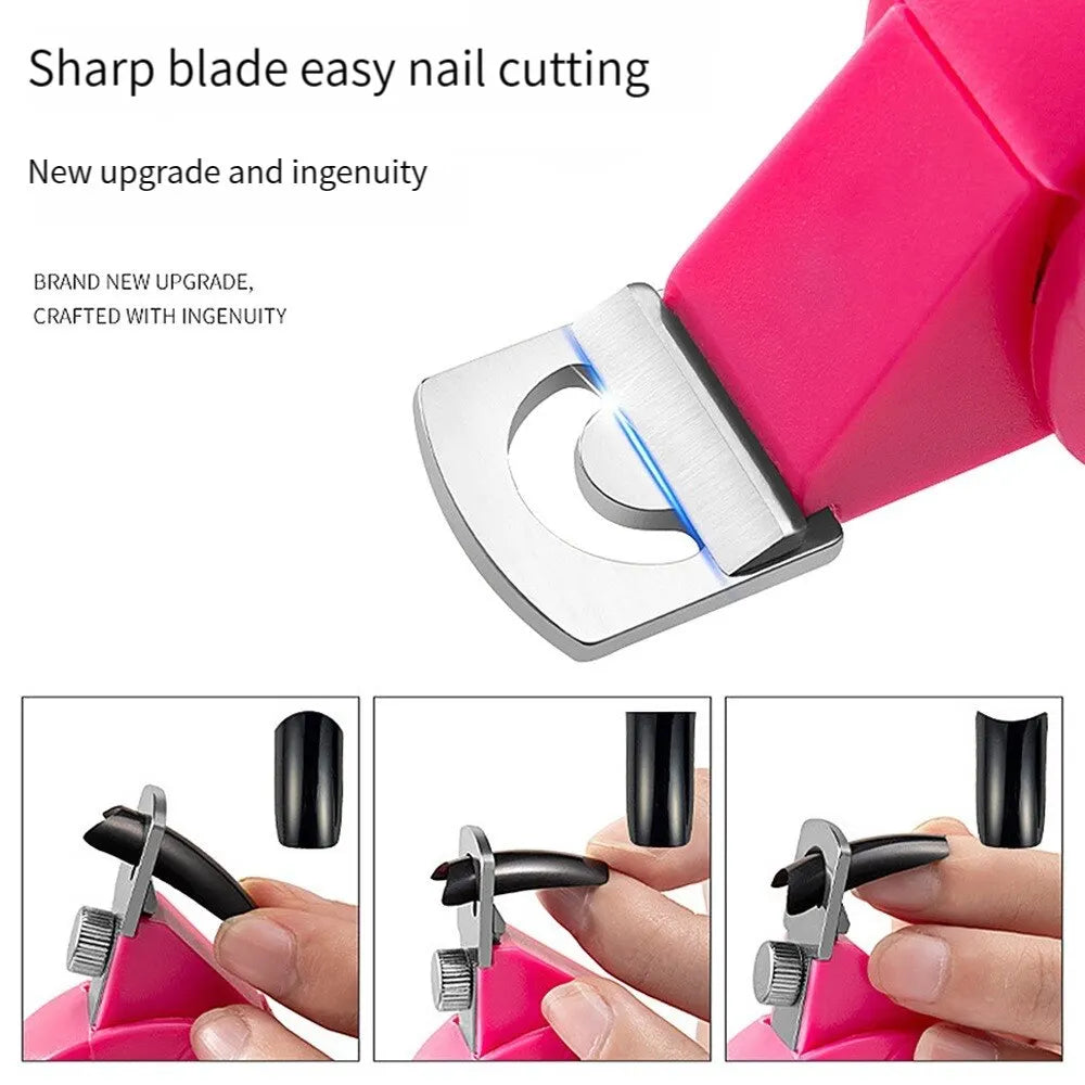 Adjustable Stainless Steel Acrylic Nail Clipper Cutter Trimmer - Nail Art Beauty Salon Tool for Manicure Projects
