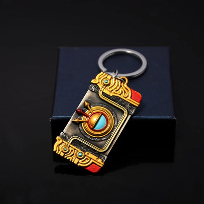 Zelda Tears of the Kingdom Purah Pad Keychain – Master Sword & Hylian Shield Pendant for Fans