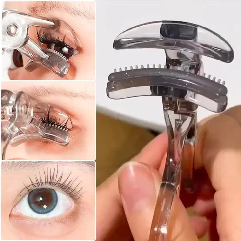 Dual-Type Eyelash Curler with Comb – Wide & Partial Clip, Waterproof, Long-Lasting Natural Curl, Unisex