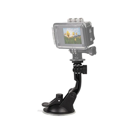 Suction Cup Car Mount with Tripod Adapter — Phone & GoPro Holder for Action Cameras