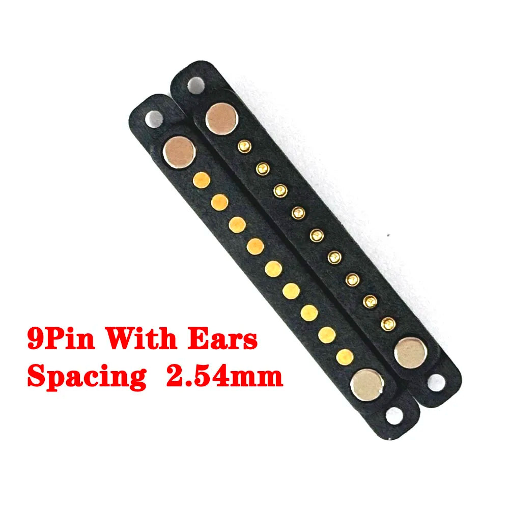 2-Pin Waterproof Magnetic Pogo Pin Connector - 2.8mm Pitch Spring-Loaded Male/Female DC Power Socket with Ears