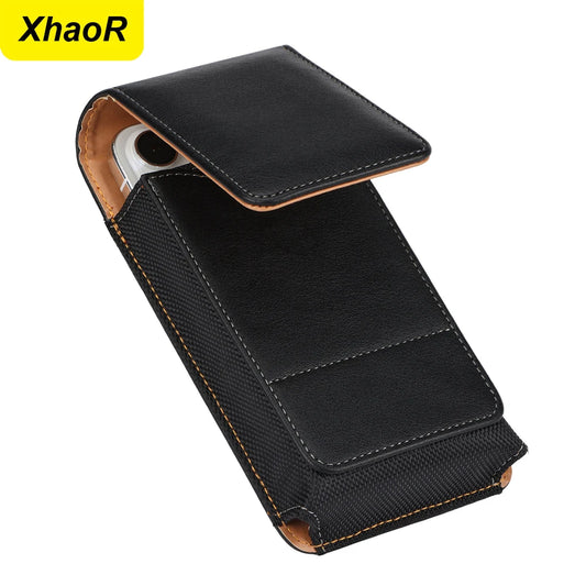 Universal Magnetic Leather Phone Belt Clip Case – 360° Rotating Waist Holster for iPhone, Samsung & Xiaomi