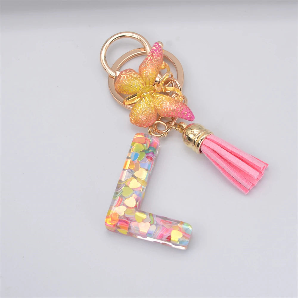 A-Z Letter Metal Keychain - Personalized Initial Car Key Ring & Name Gift