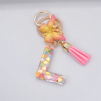 A-Z Letter Metal Keychain - Personalized Initial Car Key Ring & Name Gift