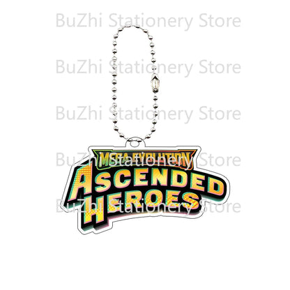 Anime Mega Evolution Acrylic Keychain 5cm – PTCG PKM Cartoon Game Logo Bag Charm Pendant Gift Toy for Boys & Girls Collection