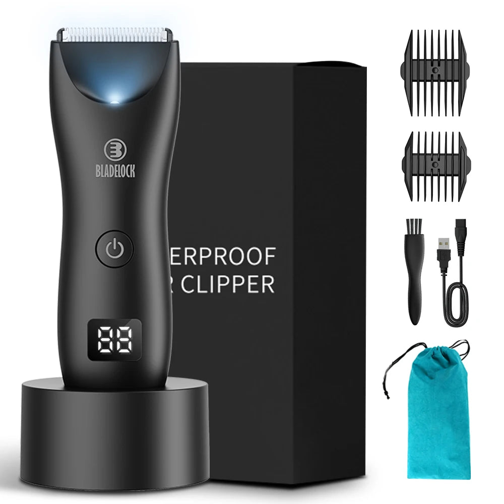 Professional Groin & Body Hair Trimmer – Rechargeable Ceramic Ball Shaver for Men, Body Grooming & Bikini Epilator