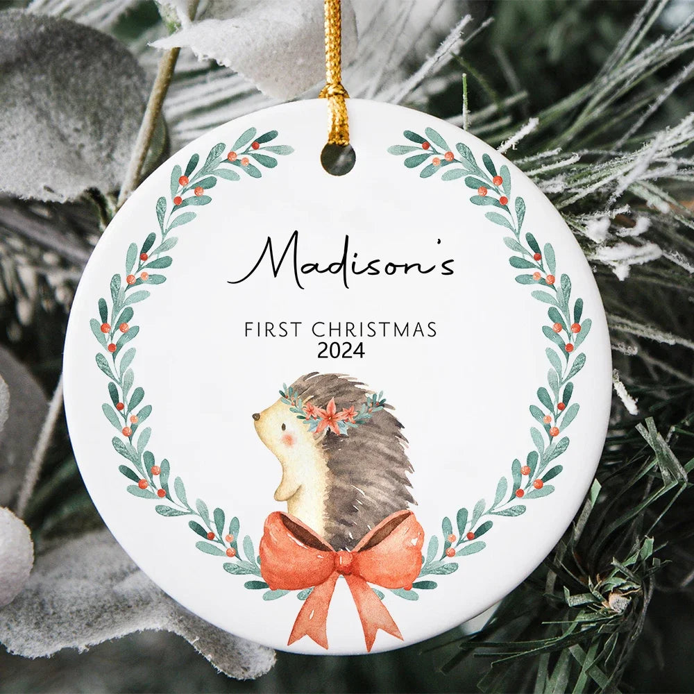 Personalized First Christmas Baby Ornament – Custom Ceramic Holiday Keepsake Gift