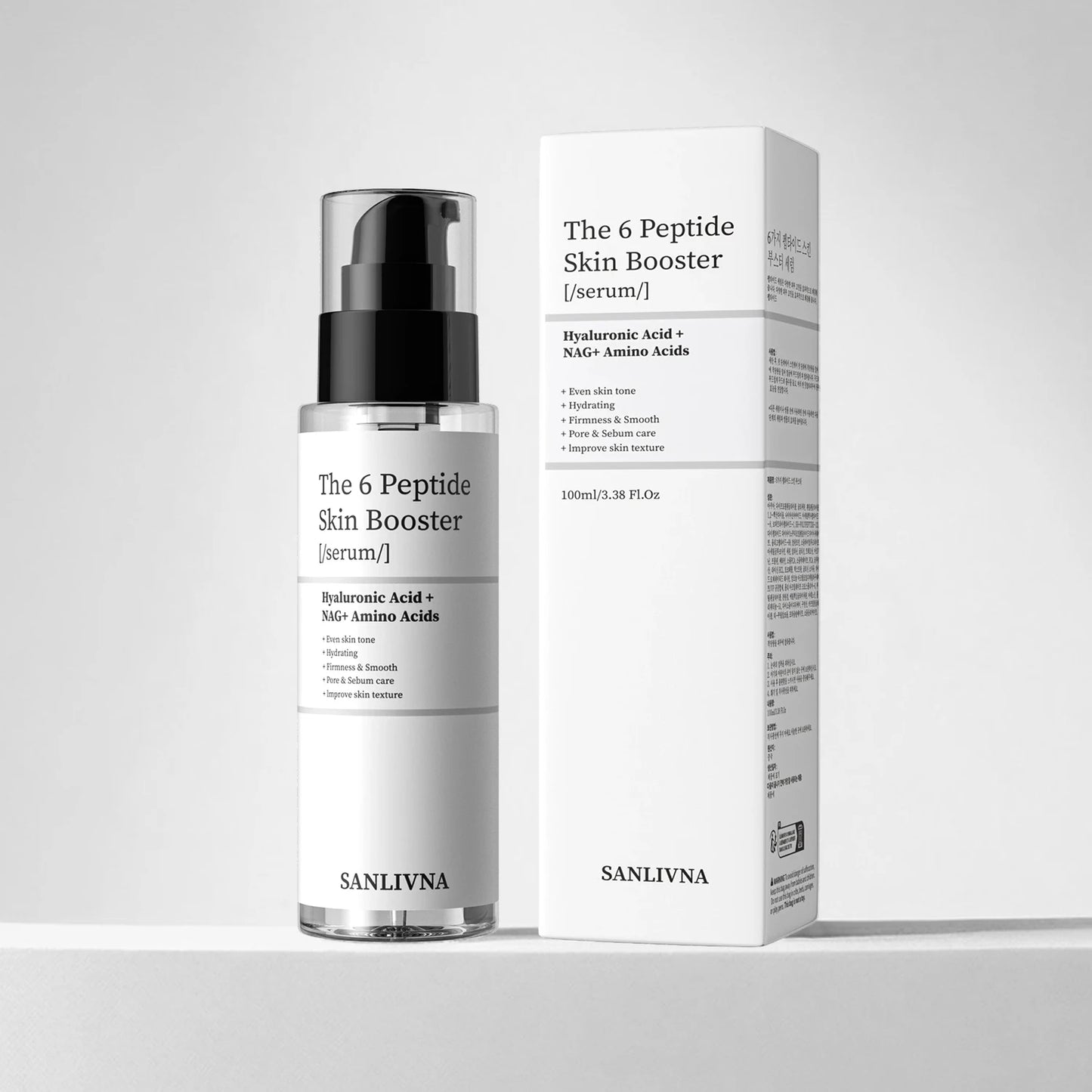 6 Peptide Essence Facial Skin Care Set — Collagen Anti-Aging, Brightening, Moisturizing & Nourishing Treatment