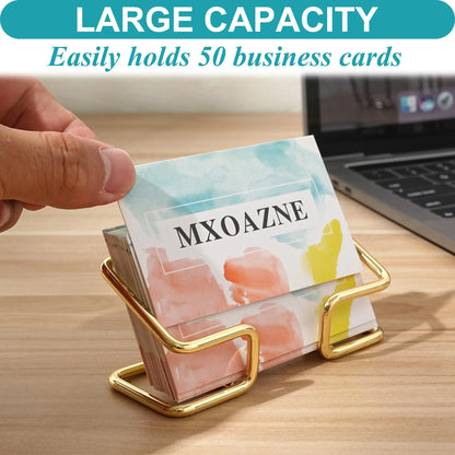 New Desktop Metal Business Card Holder – Modern Fashion Display Stand for Home & Office
