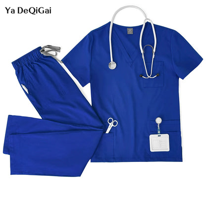 Unisex Medical Scrub Set - Nursing, Dental, Lab & Clinical Workwear Top and Pants