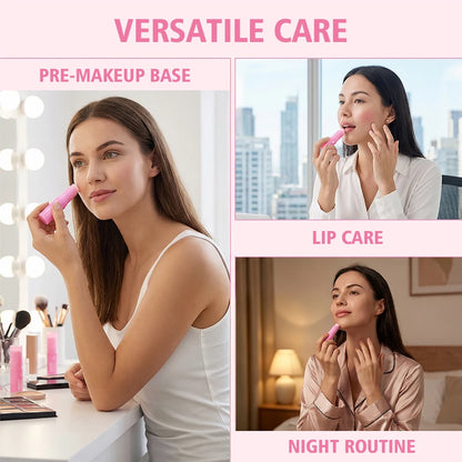 PDRN Pink Collagen Balm Stick - Anti-Aging Moisturizing Balm for Eyes, Neck, Forehead, and Smile Lines