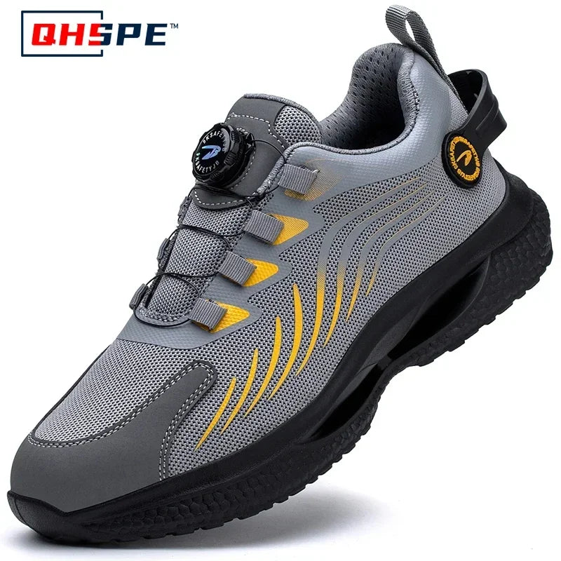 Rotating Button Safety Shoes for Men – Anti-Smash, Anti-Puncture Work & Security Protective Boots, Fashion Sport Design