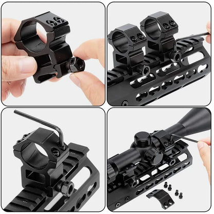Hunting Rifle Scope Mount Ring – 25.4mm/30mm Tactical Scope & Flashlight Holder for 11mm/20mm Picatinny Rail